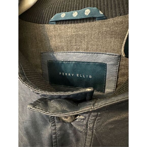 Perry Ellis Blue Buttoned Bomber Jacket - Size XL - Picture 5 of 13